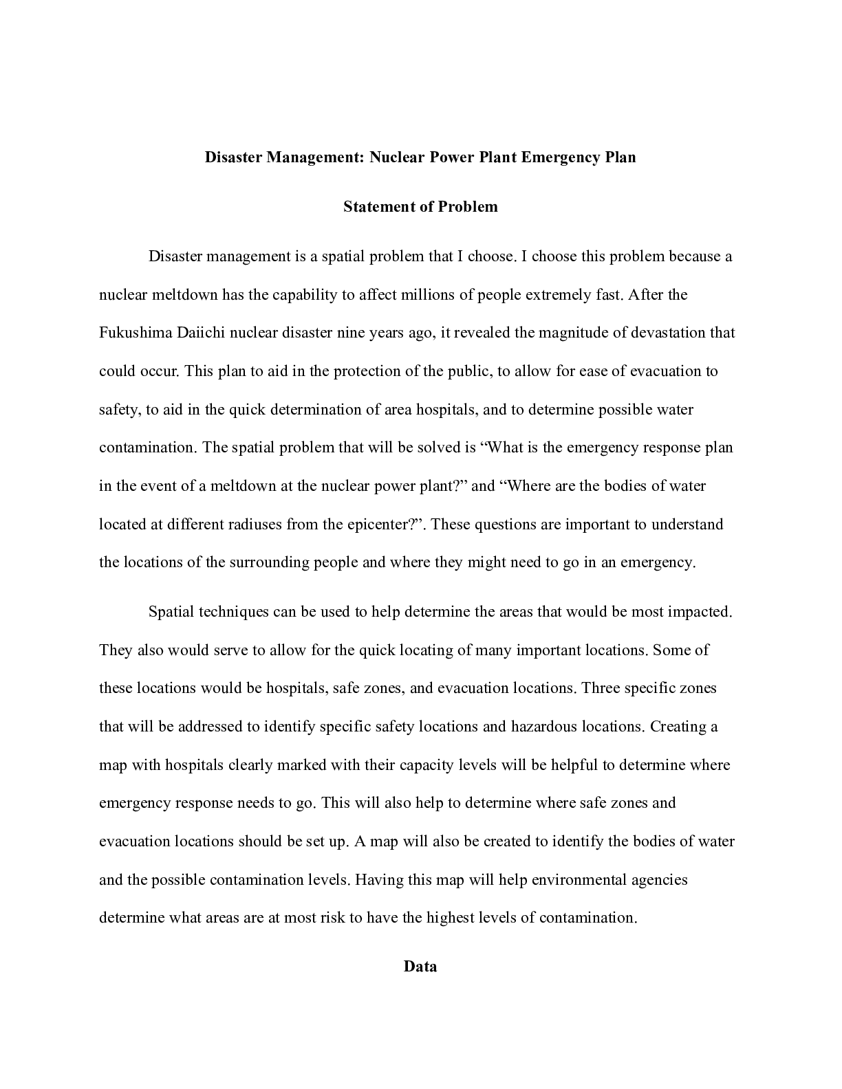 Preview image for IT 242 Final Project|    Disaster Management: Nuclear Power Plant Emergency Plan  Stat